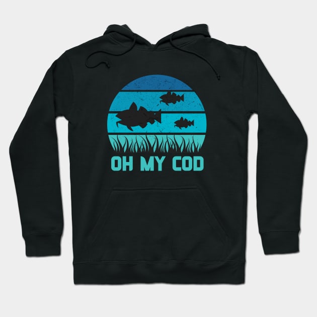 Oh my Cod Funny Fishing Fish Pun Edit Hoodie by Ensjodesigns